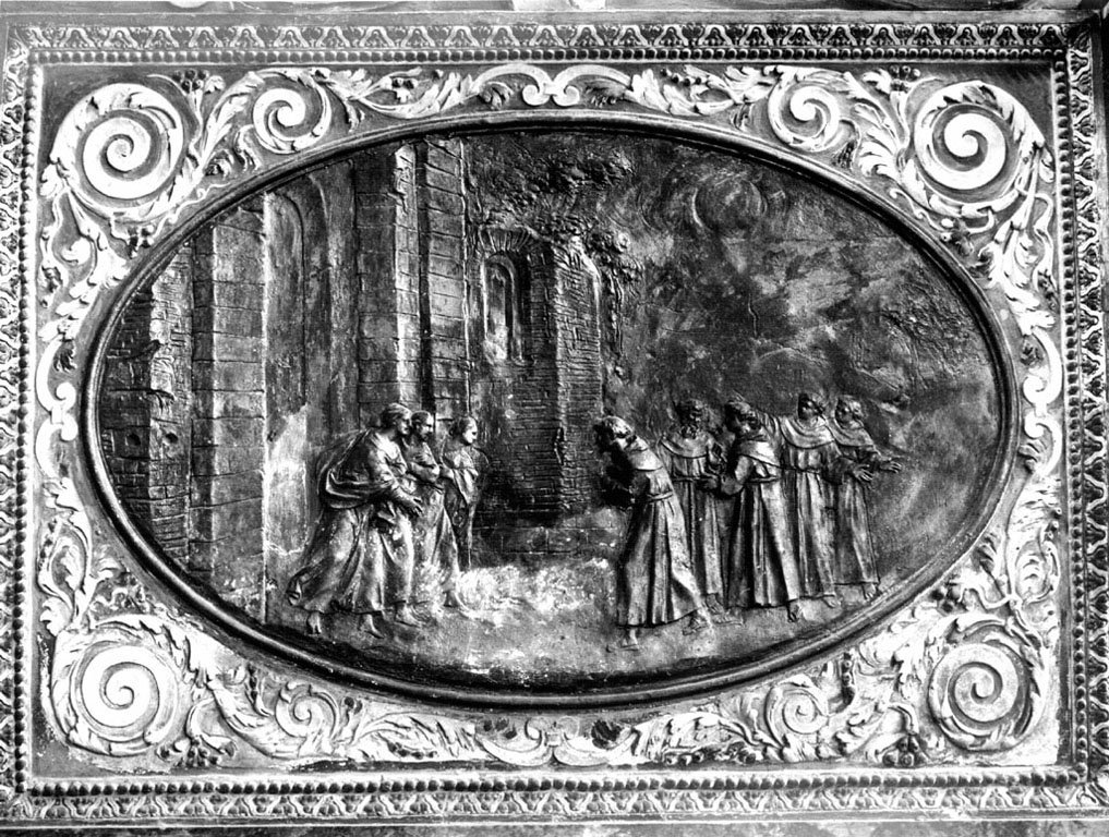 san Francesco d'Assisi si getta tra i rovi (rilievo) - ambito francese (sec